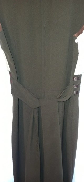 Vestido de Invitada Marrón y Beige