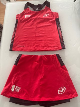 Conjunto Padel Niña Bullpadel Rojo/Negro