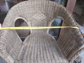 Sillón de mimbre para exterior