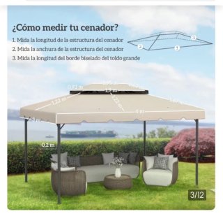 Techo para cenador 4x3m beige