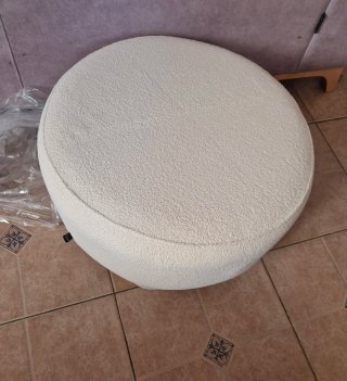 Puf asiento Maisons du Monde blanco