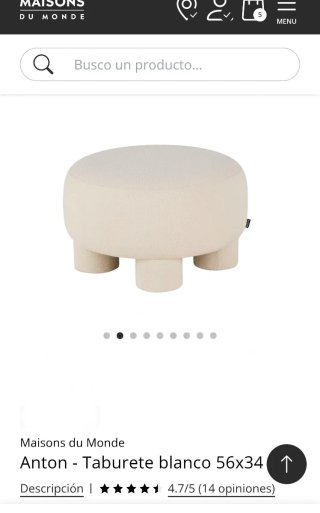 Puf asiento Maisons du Monde blanco