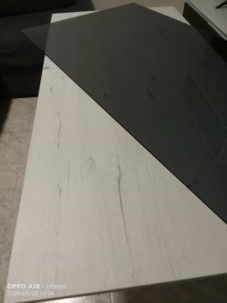 Mesa de comedor 120x60cm cristal y metal