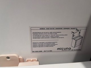 Cambiador Micuna bebé blanco con bañera