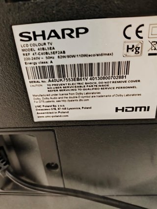 Smart TV Sharp 40 pulgadas wifi con mando