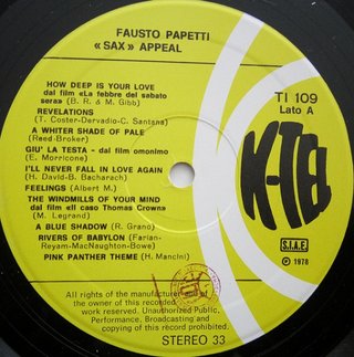 Fausto Papetti Sax Appeal LP 12 33 RPM 1978