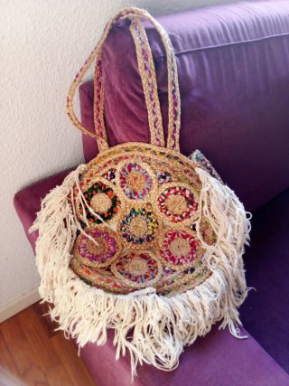 Bolso Étnico Fibras Naturales Multicolor