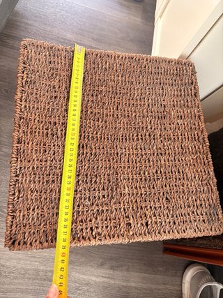 Cesta grande de fibras naturales con tapa