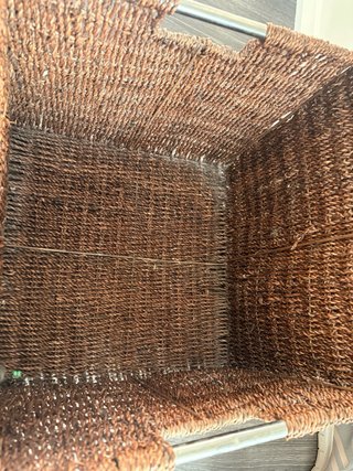 Cesta grande de fibras naturales con tapa