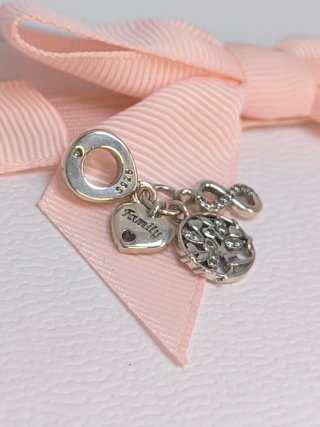 Charm Plata de ley  S925 Familia Corazón Infinito