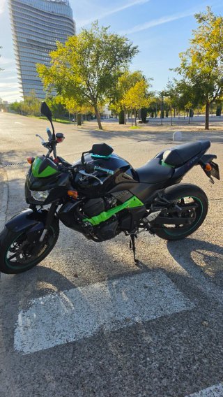 Kawasaki Z750 Naked Negra y Verde