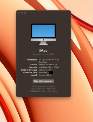iMac Retina 4K 21,5 2017 i5 3,4GHz 16GB