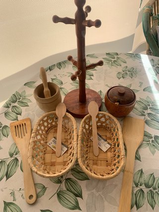 Lote rústico utensilios de cocina (madera y bambú)