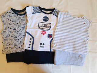 Set de 3 Pijamas de Manga Larga finos para Niño.