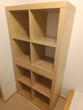 3 estanterías modulares Ikea 4 huecos