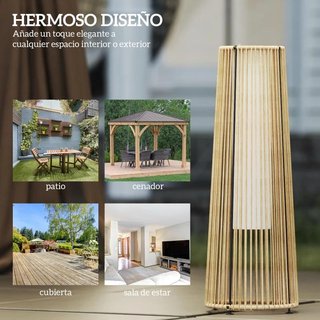 Farola Solar Exterior Ratán LED 61cm Natural