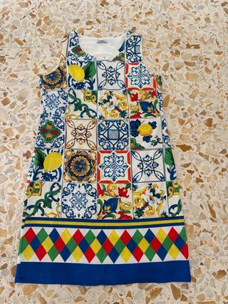 Vestito corto fantasia colorata