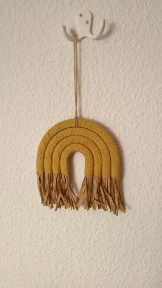 Arcoíris Amarillo Decoración Pared Hecho a Mano