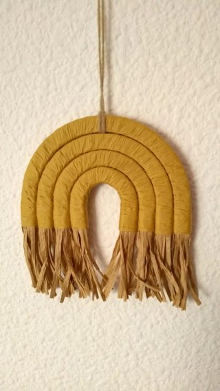 Arcoíris Amarillo Decoración Pared Hecho a Mano