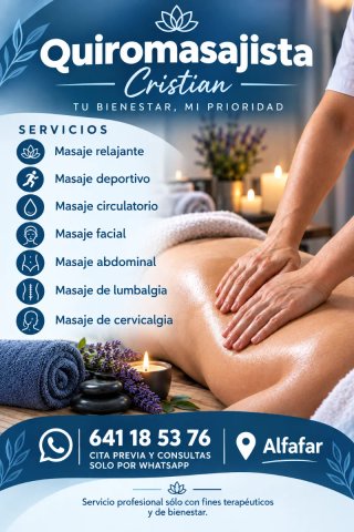 Masajista Profesional en Alfafar