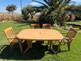 Conjunto jardín Grosfillex: Mesa y 8 sillones