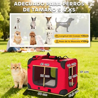 Transportín Perros Plegable 60cm Cojín Suave Asas