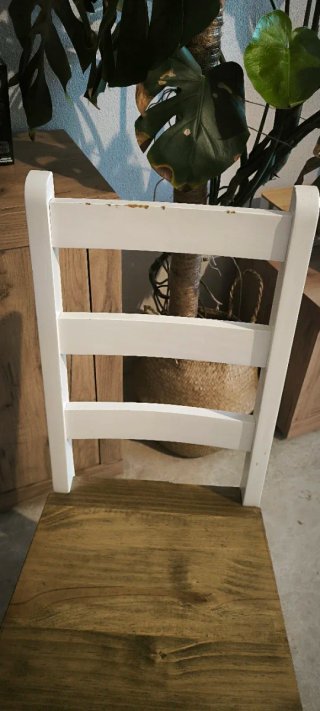 Conjunto 4 Sillas Madera y Blanco