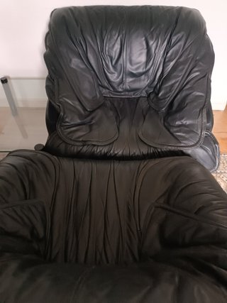 Sofá Tresillo de Piel Negro