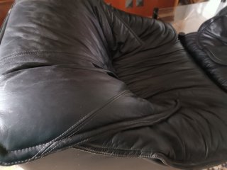 Sofá Tresillo de Piel Negro