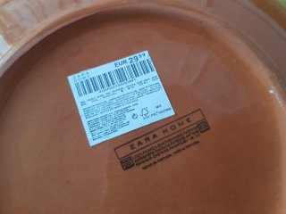 Cuenco Zara Home verde y blanco cerámica nuevo