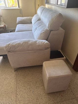 Sofá Cama Beige Tela
