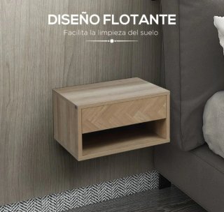 Mesita flotante madera y tela