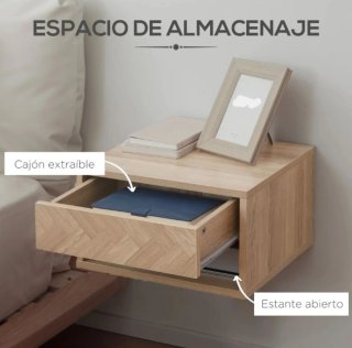 Mesita flotante madera y tela