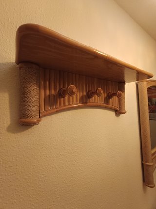 Conjunto recibidor vintage madera y caña de 1992