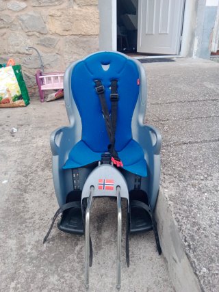 Porta niños bicicleta azul