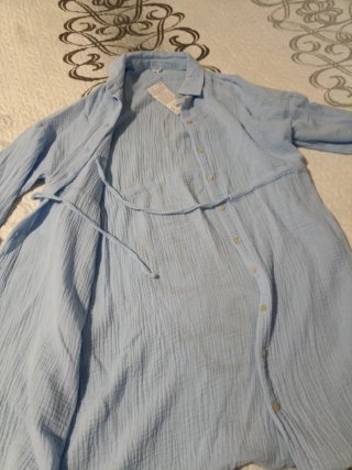 Vestido camisero azul