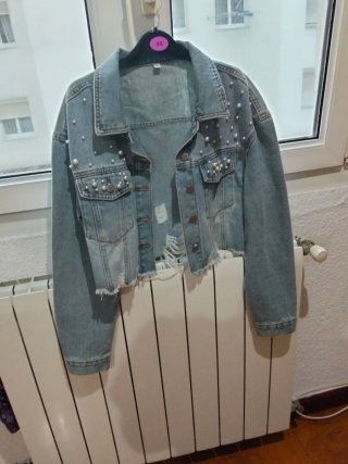 Chaqueta Vaquera con Perlas Talla s