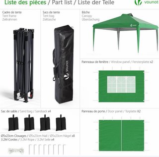 Carpa Plegable VOUNOT 3x3m Verde Cadiz capital.