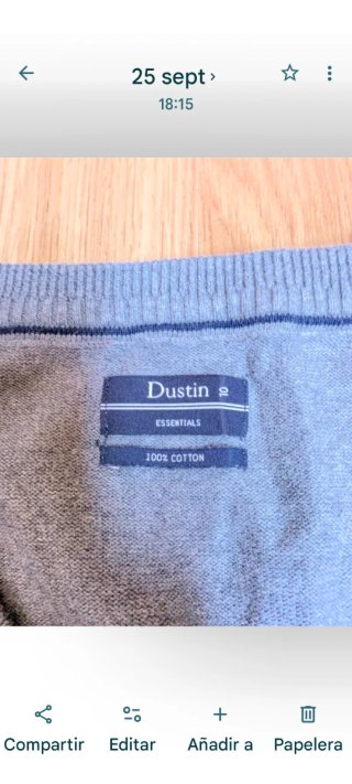 Jersey Dustin Pico Hombre Talla XL Gris