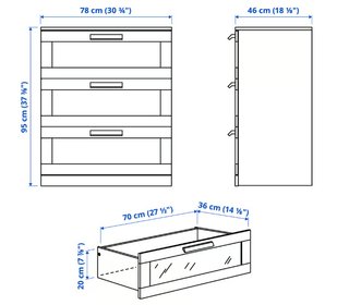 Cómoda BRIMNES Ikea Blanca y Cristal