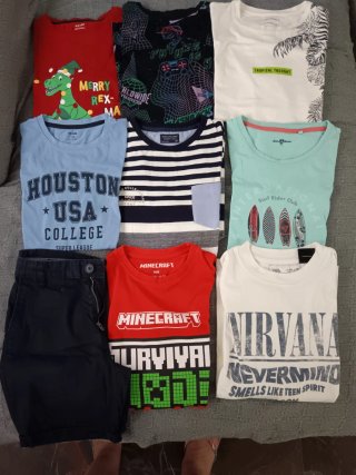 Lote camisetas de manga corta niño talla 10-12