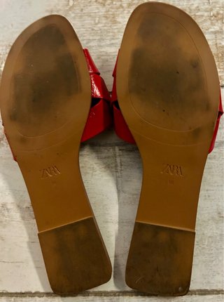 Sandalias Planas Rojas Zara