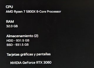 PC Gaming Ryzen 7 32GB RTX 3060 12GB 2TB
