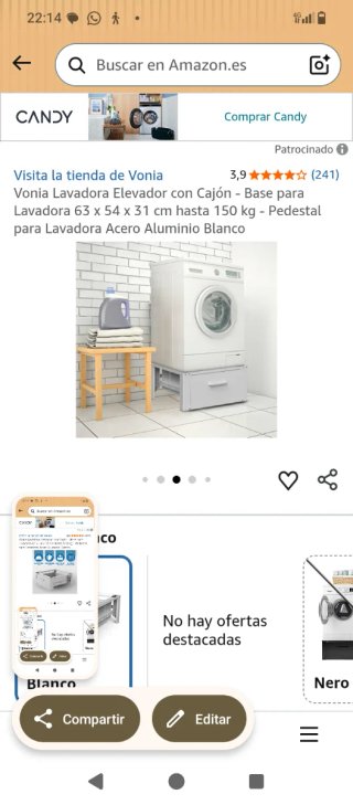 Soporte cajón lavadora y secadora