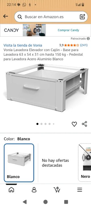 Soporte cajón lavadora y secadora