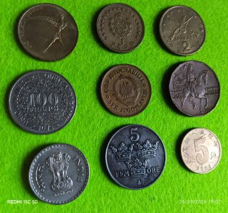 ✳️Lote de 9 Monedas Internacionales antiguas