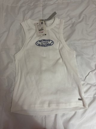 Camiseta sin mangas blanca L