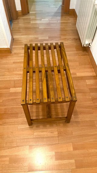 Banco de madera listones recibidor/zapatero