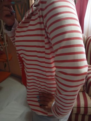 Chaqueta de Rayas Rojas y Blancas