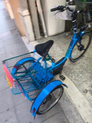 Bicicleta Eléctrica de Tres Ruedas Azul